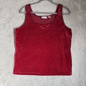 Tank Top Crushed Velvet Red Large Womens Fairy Grunge Whimsigoth Romantic Witchy